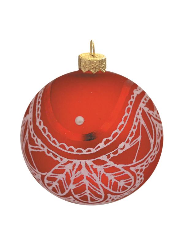 Шар Морозное кружево, 85 мм., в подарочной упаковке КУ-85-194102