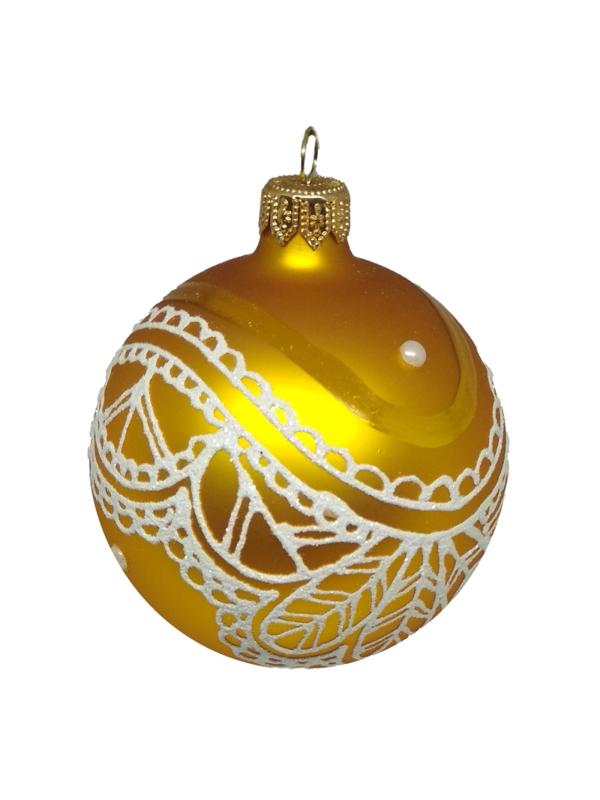 Шар Морозное кружево, 85 мм., в подарочной упаковке КУ-85-194102