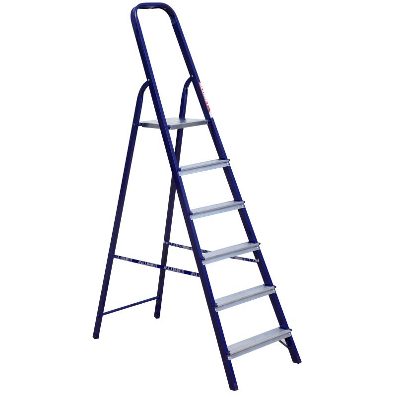 Стремянка Алюмет стальная окрашенная с алюминиевыми ступенями  6 ст. М8406