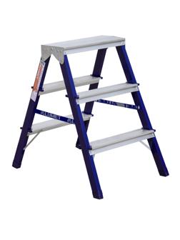 Стремянка Алюмет двухсторонняя стальная с алюмин. ступенями 3 ст. MD8203