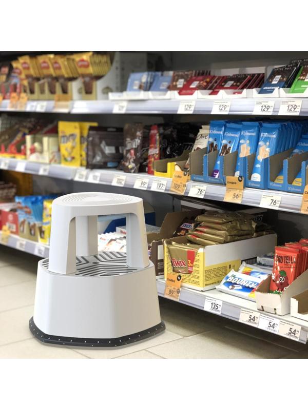 Табурет-стремянка передвижной EVR STEPP PRO 503266, серый