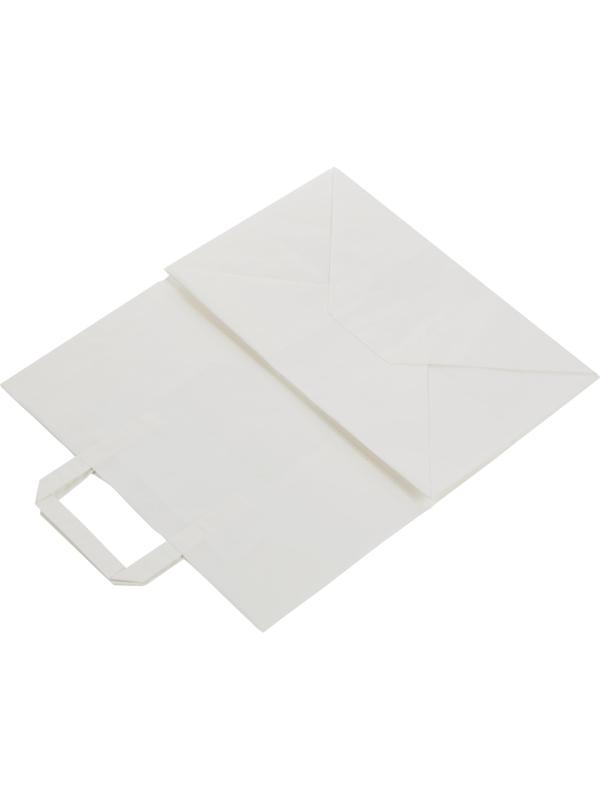 Пакет бумажный 320х200х370 мм 80гр, с плоскими ручками, белый, 200шт/уп