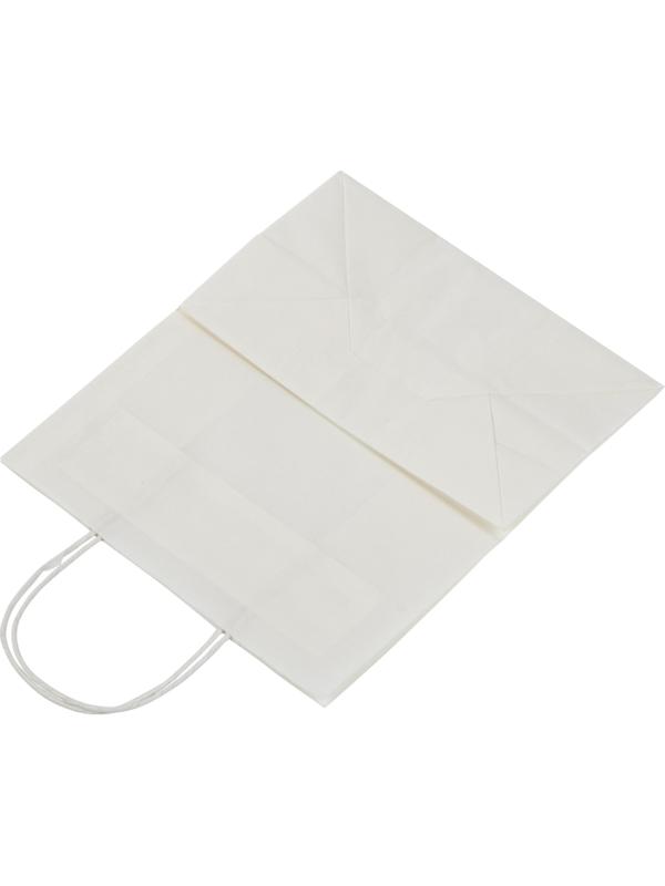 Пакет бумажный 240х140х280 мм, 80гр, с кручеными ручками, белый, 250шт/уп