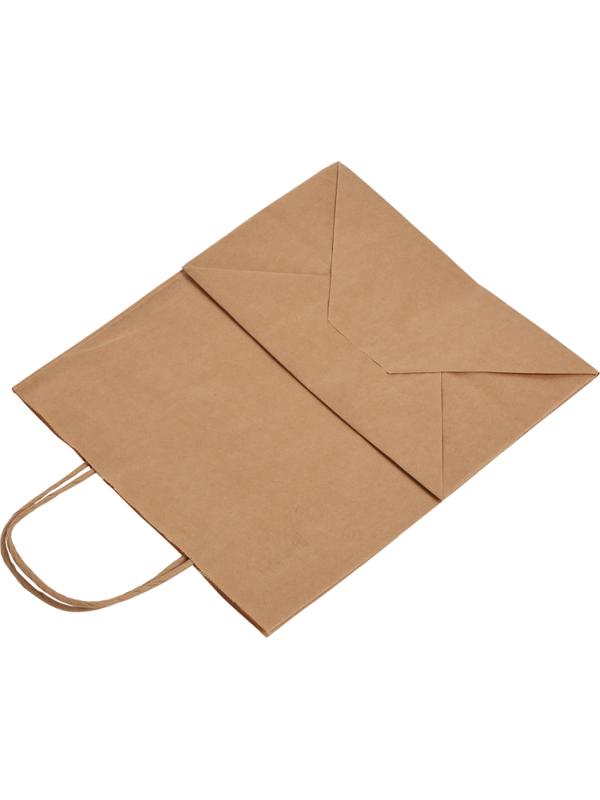 Пакет бумажный 240х140х280 мм  70 гр/м2, с кручеными ручками,крафт,250шт/уп