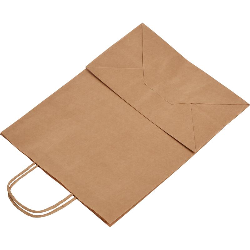 Пакет бумажный 260х150х350 мм  70 гр/м2, с кручеными ручками,крафт,250шт/уп