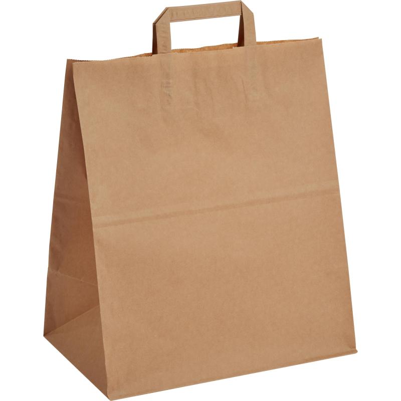 Пакет бумажный 320х200х370 мм  70 гр/м2, с плоскими ручками, крафт,200шт/уп