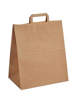 Пакет бумажный 320х200х370 мм  70 гр/м2, с плоскими ручками, крафт,200шт/уп