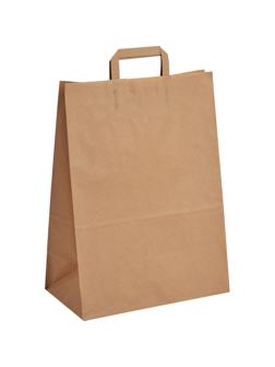 Пакет бумажный 320х170х430 мм 70 гр/м2, с плоскими ручками, крафт,200шт/уп