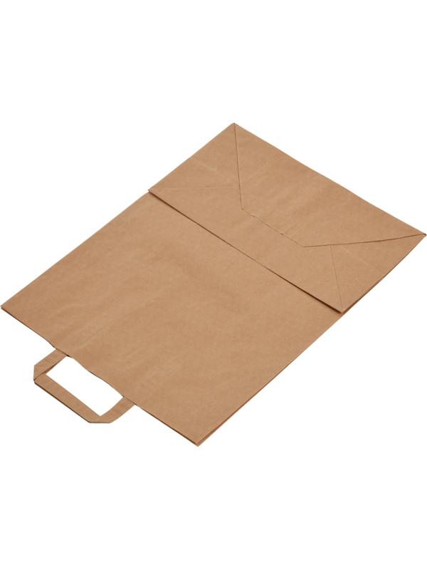 Пакет бумажный 320х170х430 мм 70 гр/м2, с плоскими ручками, крафт,200шт/уп