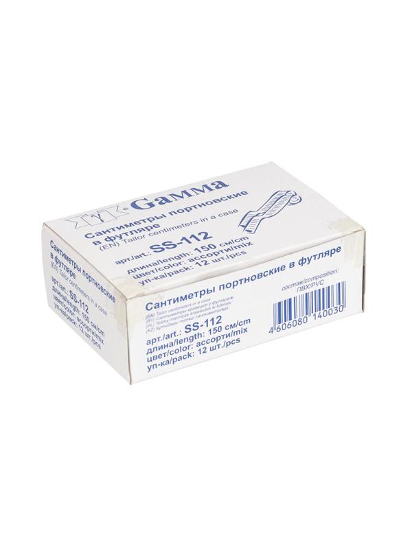 Сантиметр Gamma в футляре пластик 150см х 2см, цв в ассорт SS-112