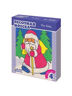 Фреска Набор для творчества Песочная фреска Дед Мороз рамка из картона02625