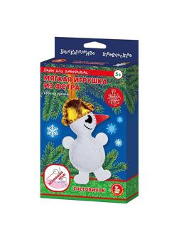 Набор для шитья игрушки мягкой из фетра Снеговик 04256