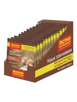 Каша Ясно Солнышко гречневая с грибами и жареным луком,шоу-бокс,45гх15шт/уп