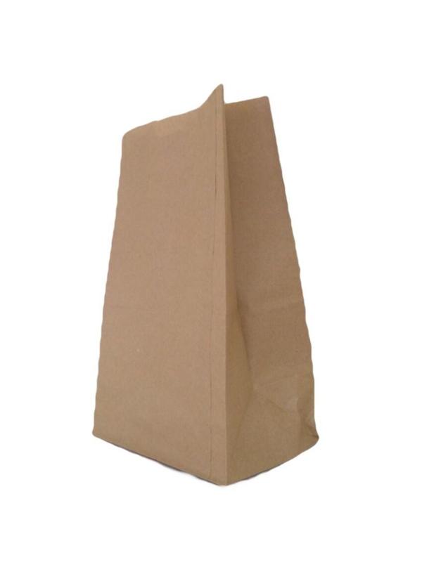 Пакет бумажный 220х120х290 мм,  70 гр/м2, с прямоуг.дном, крафт, 600шт/уп