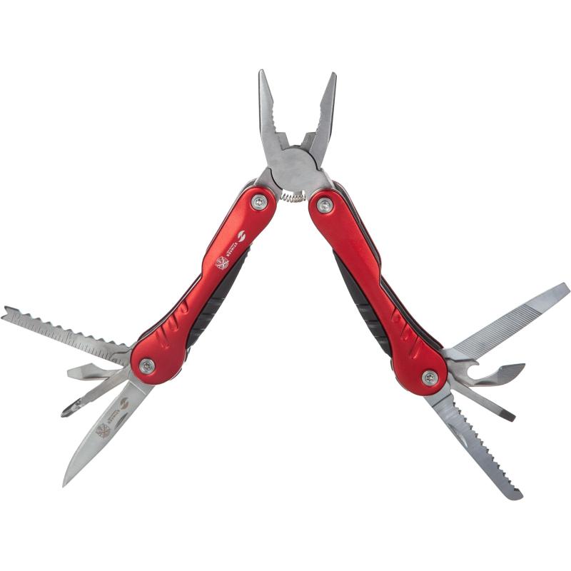 Мультитул Stinger, сталь/алюминий, (красный), 9 инструментов