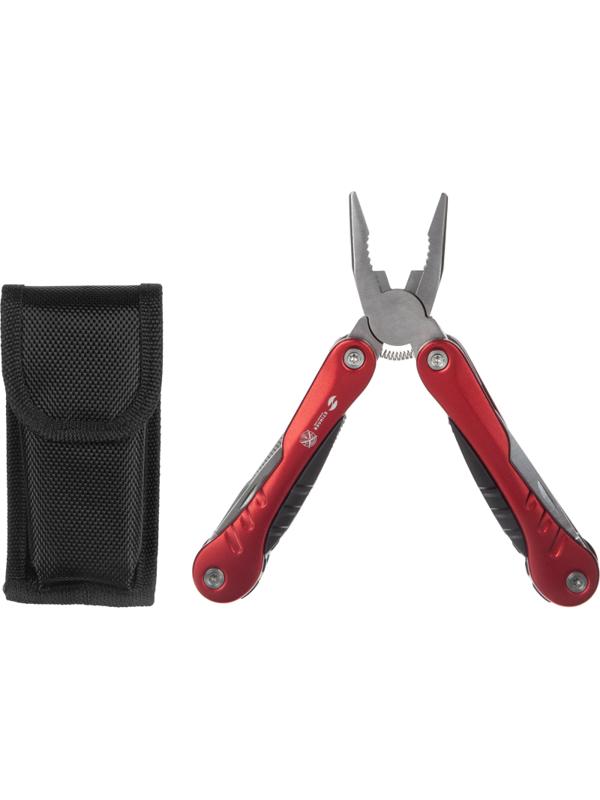 Мультитул Stinger, сталь/алюминий, (красный), 9 инструментов