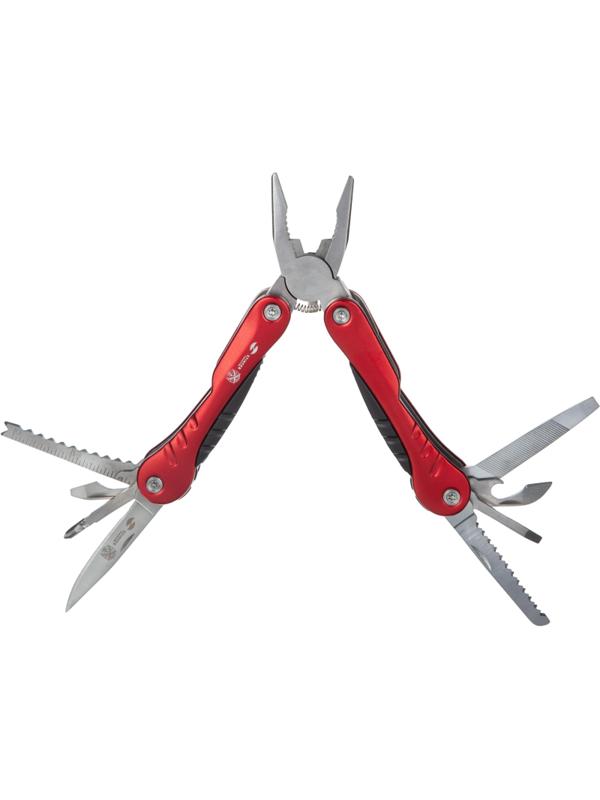 Мультитул Stinger, сталь/алюминий, (красный), 9 инструментов