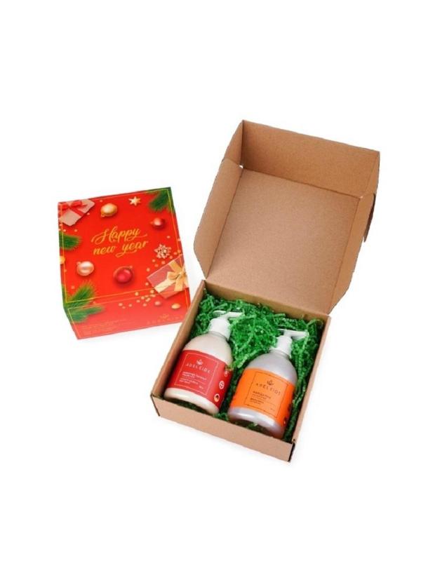 Подарочный набор Гель д/д Мандарин 300 мл, Крем д/т Имбирное печенье 300 мл