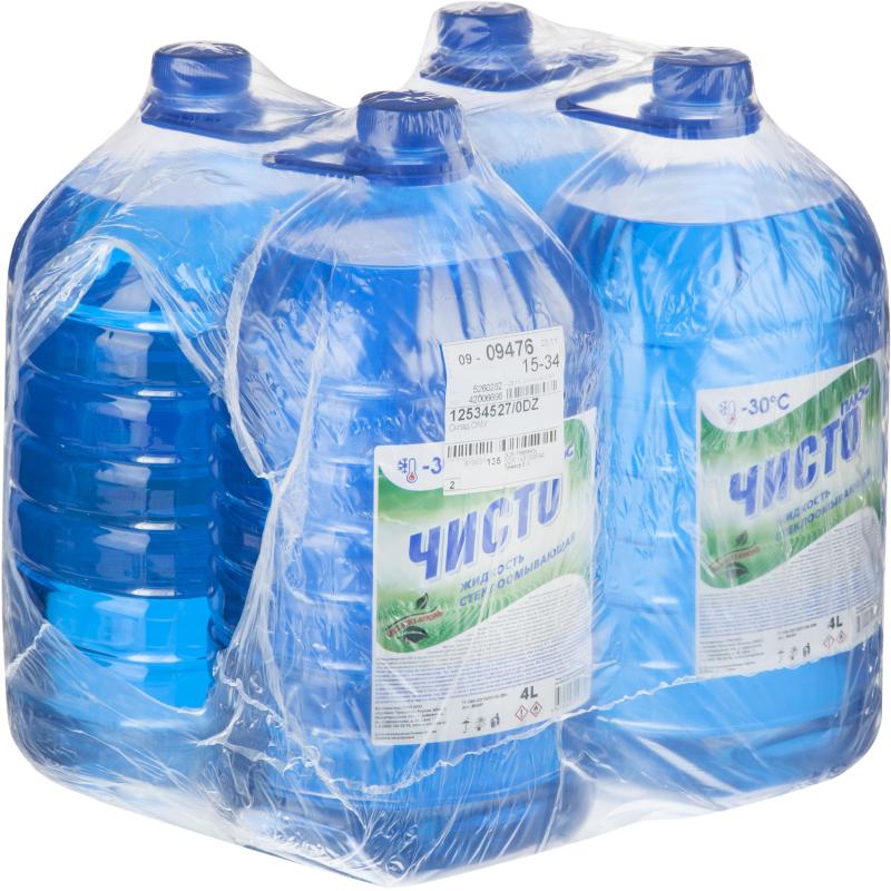 Жидкость незамерзающая Чисто Плюс -30 С 4л ПЭТ 4 штуки/упаковка
