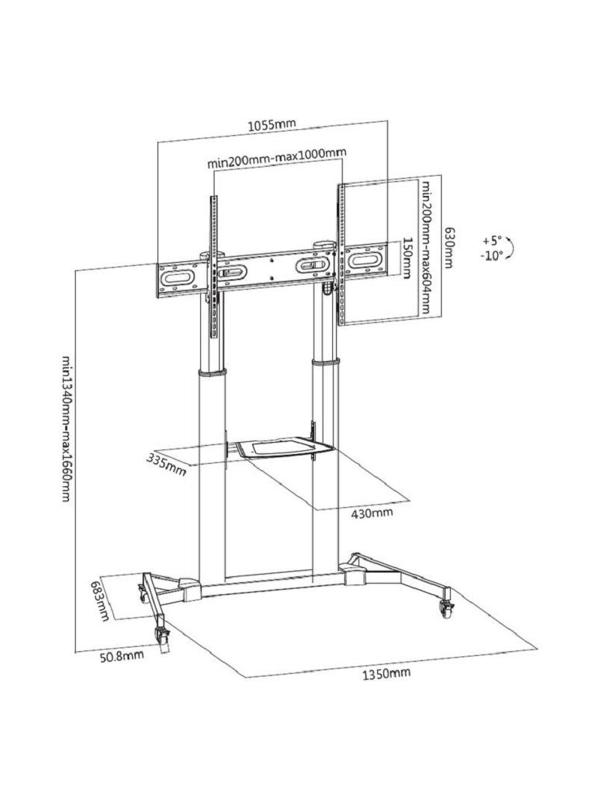 Стойка мобильная Digis 55-100, VESA, DSM-P1060CL