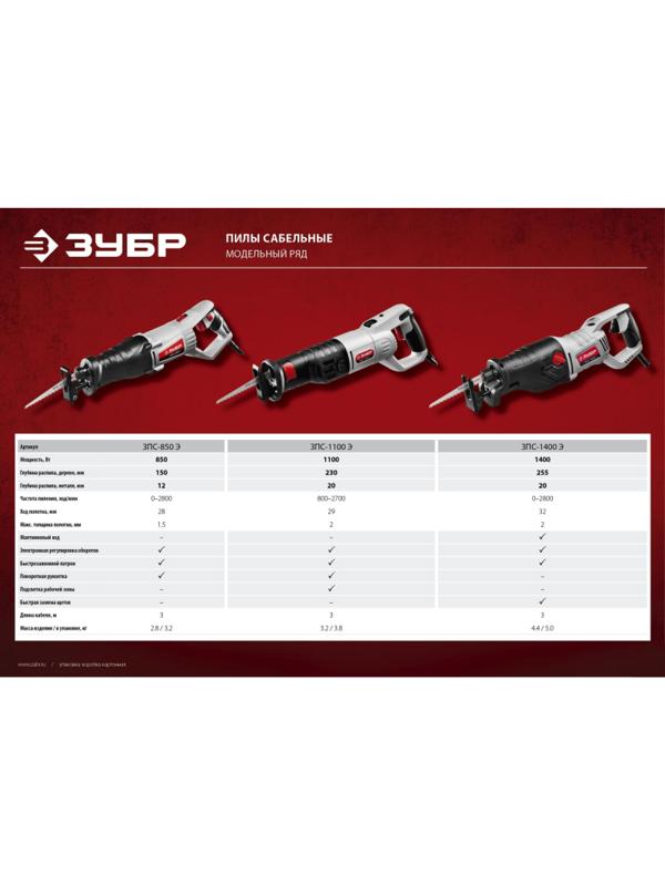 Пила сабельная ЗУБР ЗПС-1100 Э, 1100 Вт