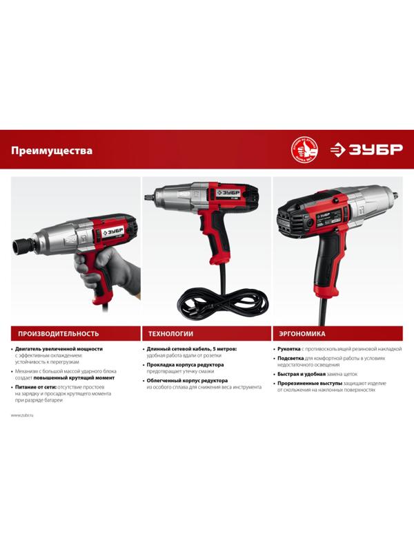 Гайковерт ударный ЗУБР 350Вт, 300Нм, 1/2 (ГС-300)