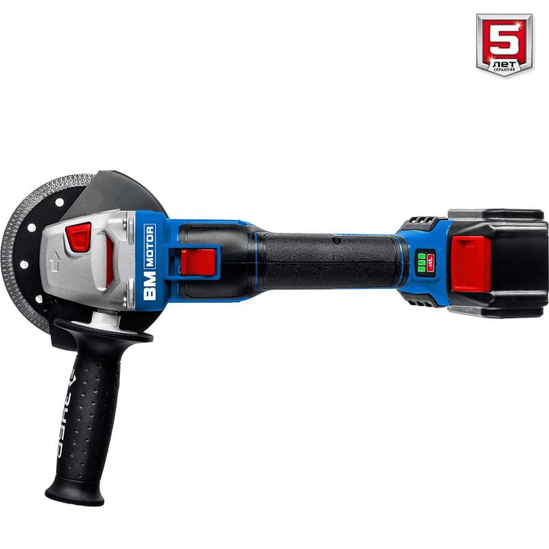 Шлифмашина угловая бесщеточная аккум. ЗУБР AB-125-41, 20 В, 1 АКБ (4Ач)