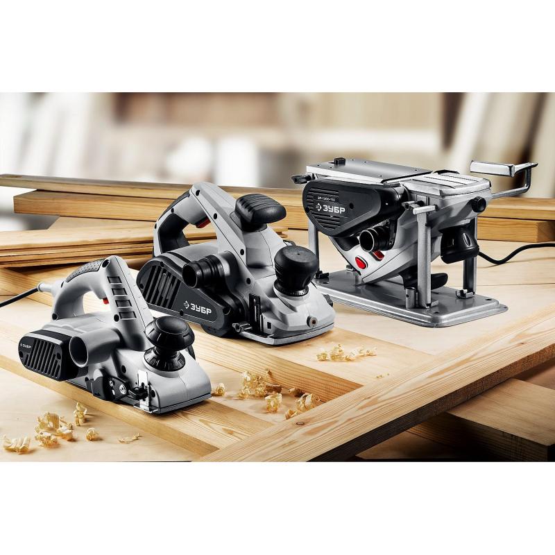 Электрорубанок ЗУБР Мастер 1300Вт, 110мм со станиной (ЗР-1300-110)