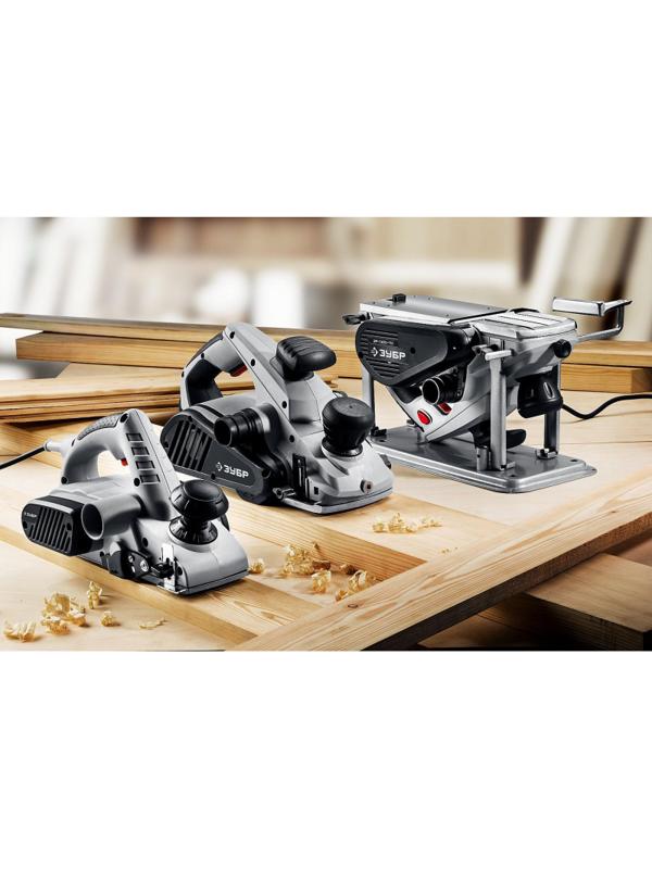 Электрорубанок ЗУБР Мастер 1300Вт, 110мм со станиной (ЗР-1300-110)