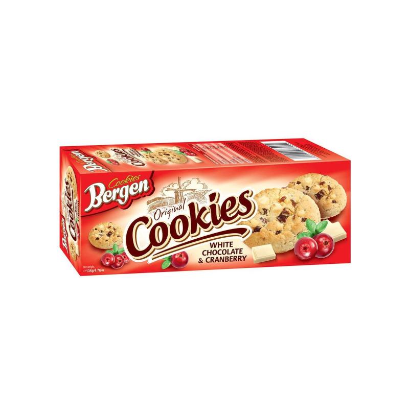 Печенье ORIGINAL COOKIES с кусочками белого шоколада и клюквой 135г