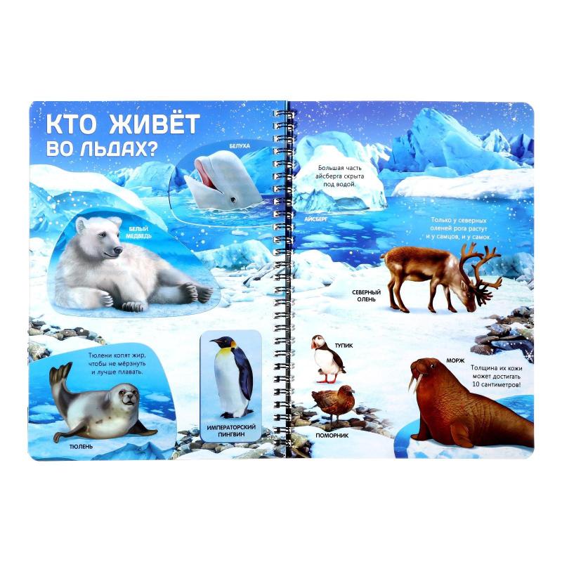 Книга с прозр.стр. Жизнь на земле. Животные и где они обитают 32стр 7090285