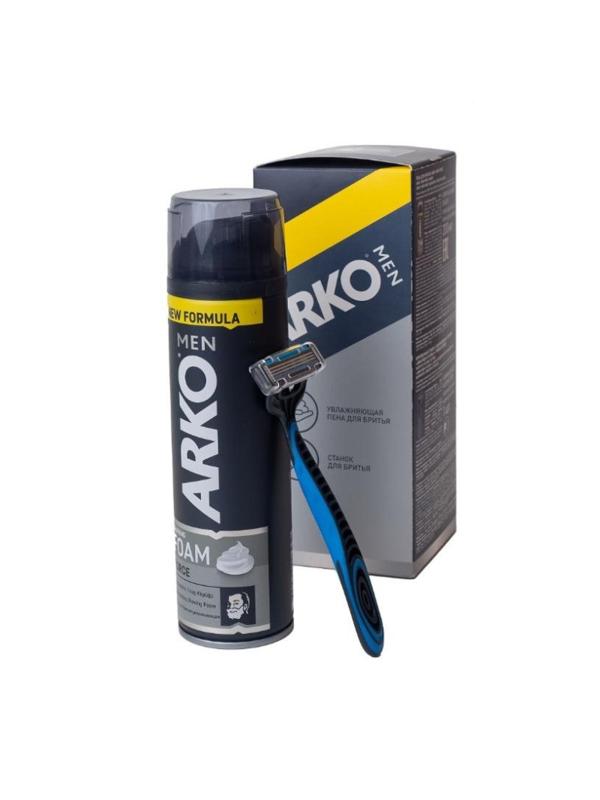 Подарочный набор ARKO Пена Hemp 200мл,станок Pro3 1 шт