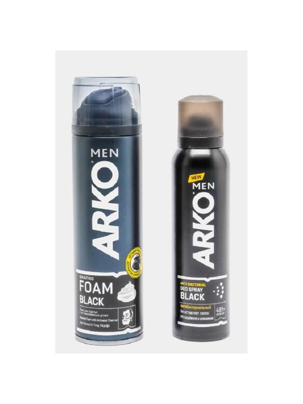 Подарочный набор ARKO пена д/бр Anti-Irritation 200мл,дезодор. Black 150 мл