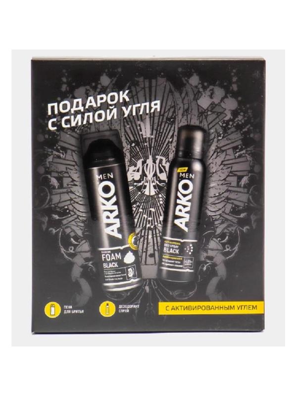 Подарочный набор ARKO пена д/бр Anti-Irritation 200мл,дезодор. Black 150 мл