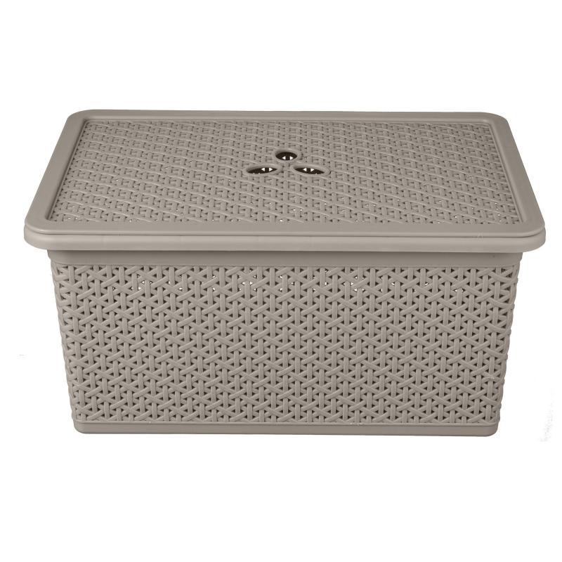 Контейнер универсальный Wenge прямоуг. 15л,398х273х177мм с крышкой(серый)