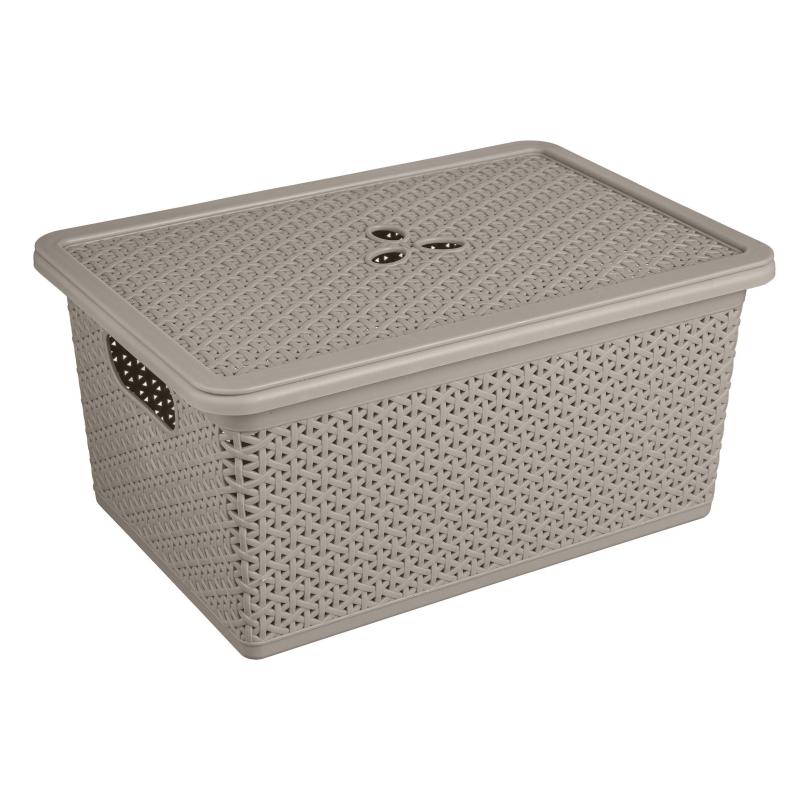 Контейнер универсальный Wenge прямоуг. 15л,398х273х177мм с крышкой(серый)