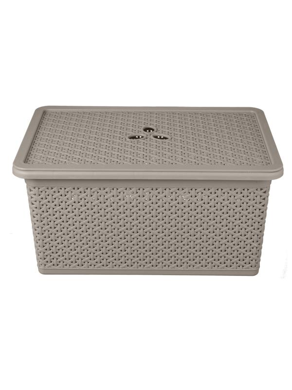 Контейнер универсальный Wenge прямоуг. 15л,398х273х177мм с крышкой(серый)