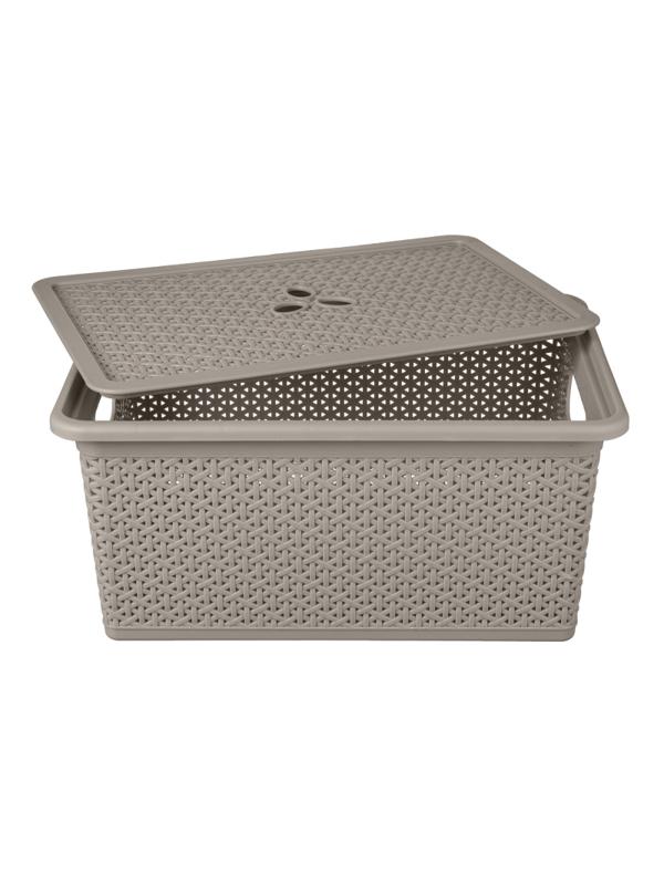 Контейнер универсальный Wenge прямоуг. 15л,398х273х177мм с крышкой(серый)