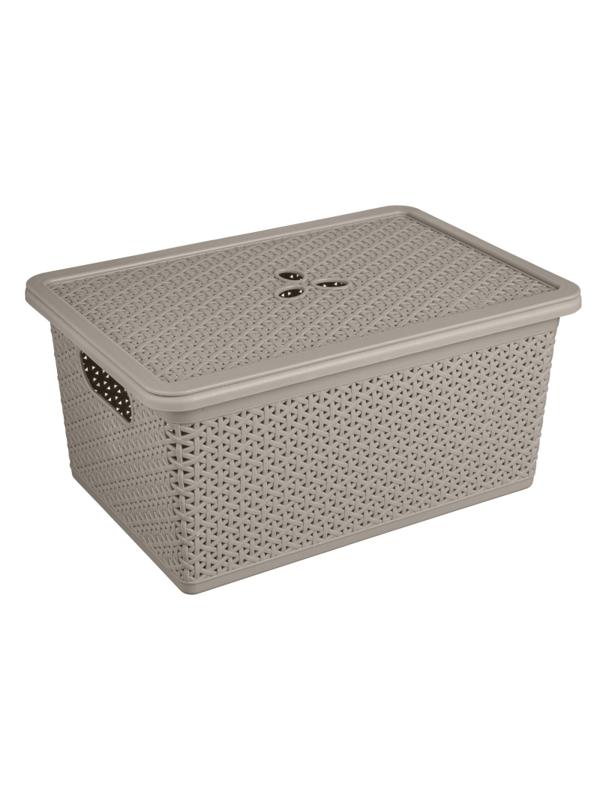 Контейнер универсальный Wenge прямоуг. 15л,398х273х177мм с крышкой(серый)