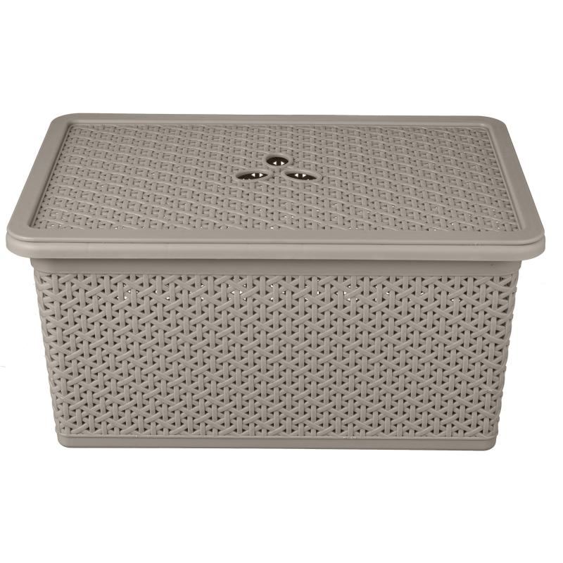 Контейнер универсальный Wenge прямоуг. 20л, 430х300х205мм с крышкой (серый)