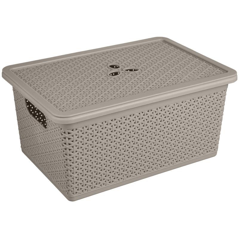 Контейнер универсальный Wenge прямоуг. 20л, 430х300х205мм с крышкой (серый)