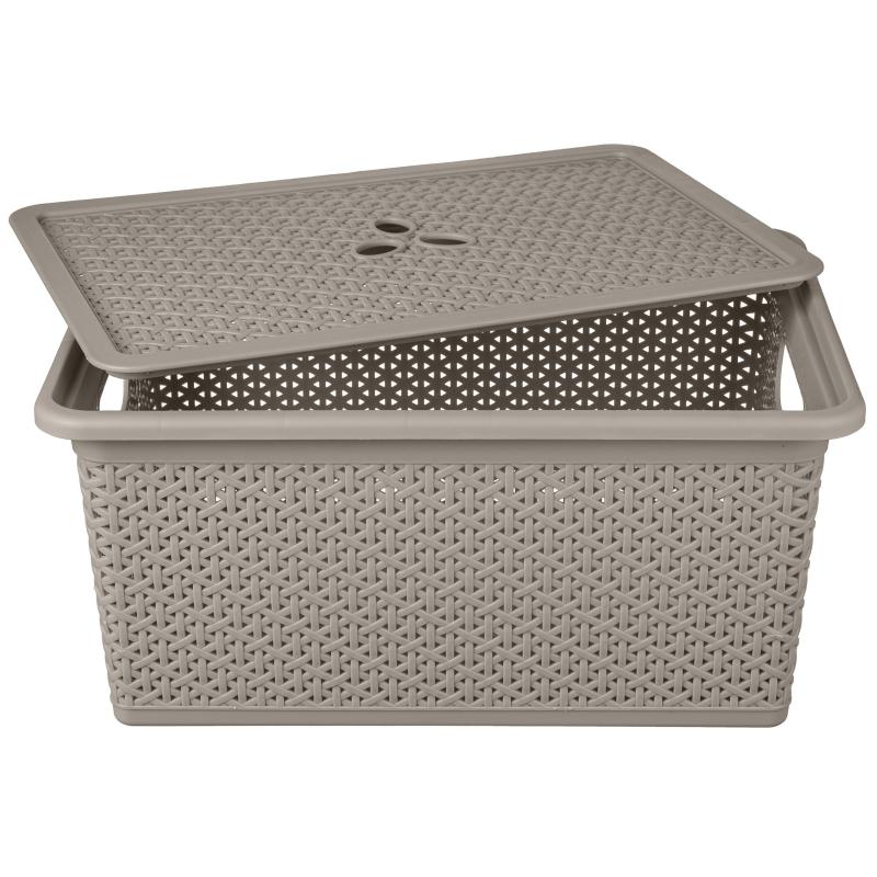 Контейнер универсальный Wenge прямоуг. 20л, 430х300х205мм с крышкой (серый)