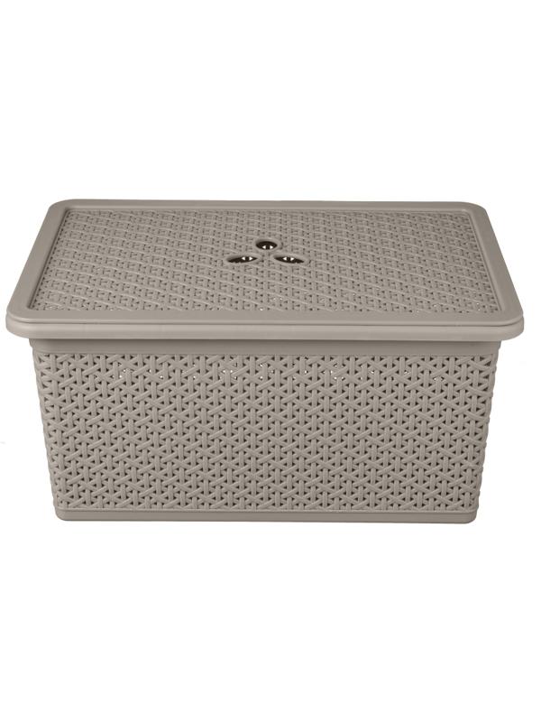 Контейнер универсальный Wenge прямоуг. 20л, 430х300х205мм с крышкой (серый)