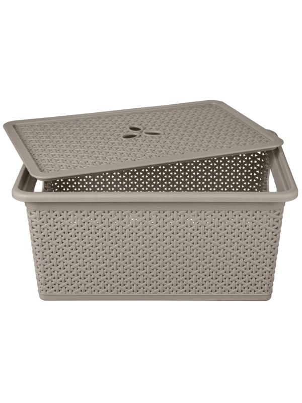 Контейнер универсальный Wenge прямоуг. 20л, 430х300х205мм с крышкой (серый)