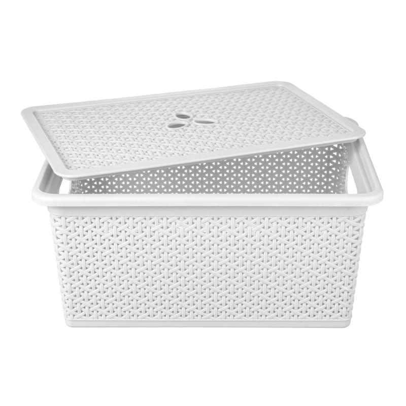 Контейнер универсальный Wenge прямоуг.15л, 398х273х177мм с крышкой (св-сер)