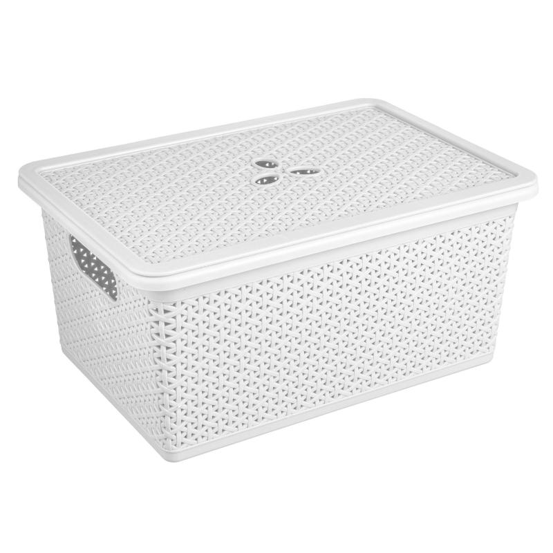 Контейнер универсальный Wenge прямоуг.15л, 398х273х177мм с крышкой (св-сер)