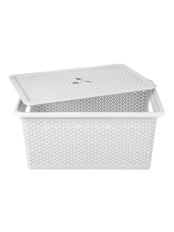 Контейнер универсальный Wenge прямоуг.15л, 398х273х177мм с крышкой (св-сер)