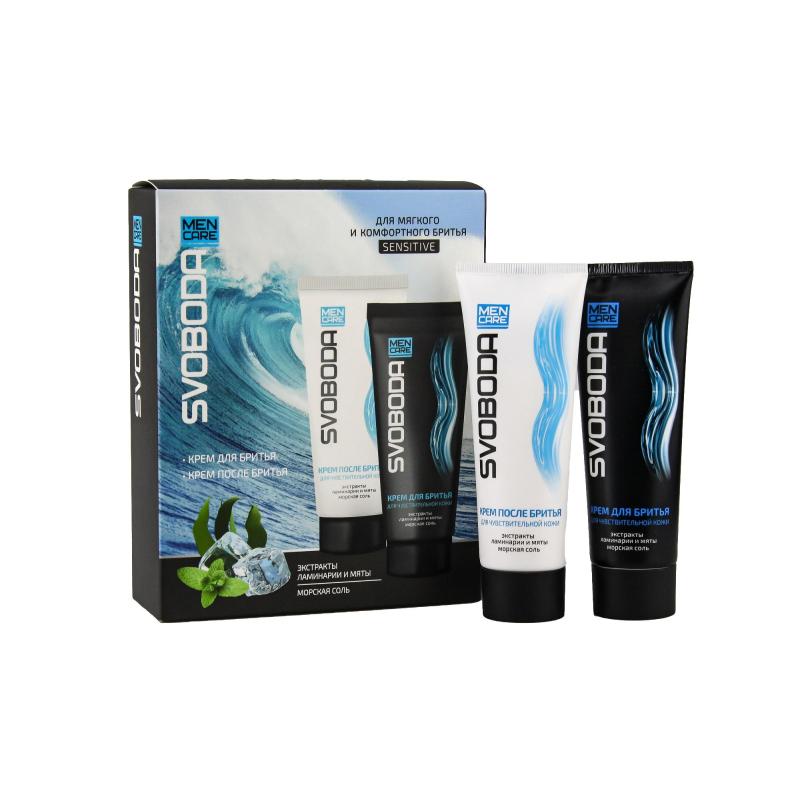 Подарочный набор SVOBODA MEN CARE крем для бритья 75мл , крем п/бритья 80мл