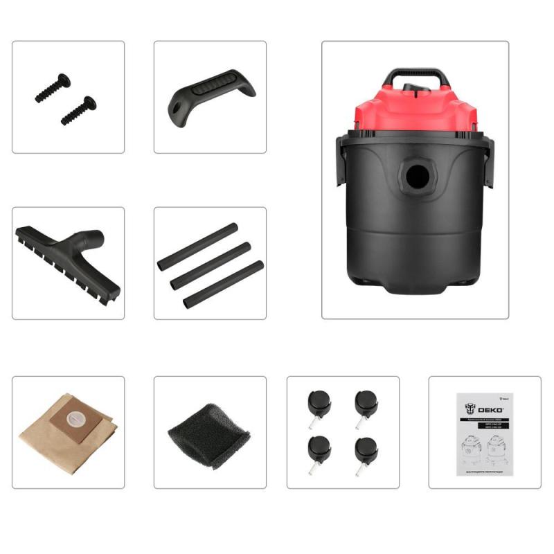 Пылесос строительный DEKO DKVC-1400-15P, 1400 Вт, 15л (015-0033)