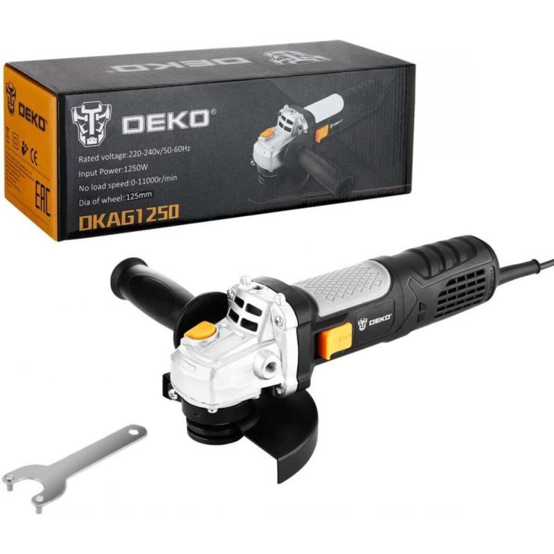 Шлифмашина угловая DEKO DKAG1250, 125мм, 1250 Вт (063-4174)